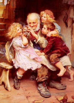 Abuelos Favoritos niños idílicos Arthur John Elsley impresionismo Pinturas al óleo